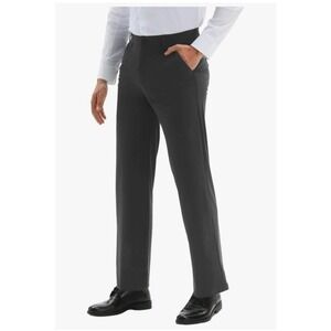 Men's Dress‎ Pants Stretch Slim Gray Business Work Travel Trousers Size 32wx31L